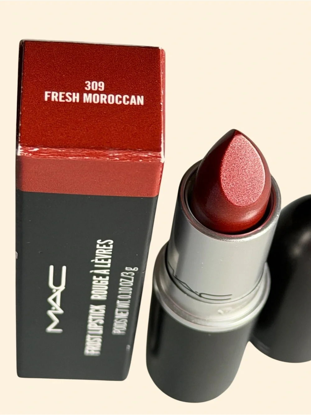 MAC Cosmetics Frost Brick Red Lipstick - Fresh Moroccan BNIB